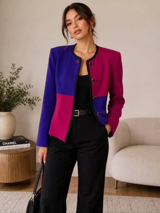 Kasper Jackets & Blazers - Kasper Pink and Purple Women's Blazer